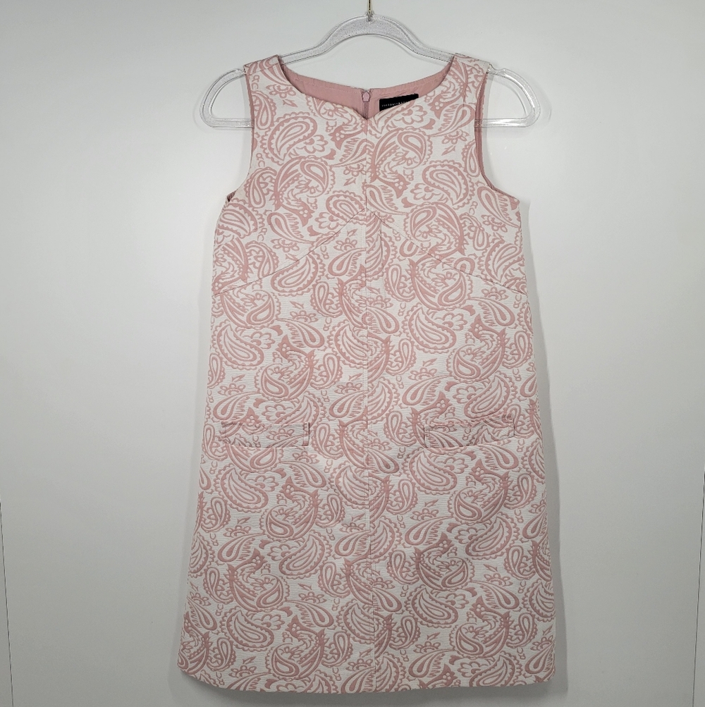 Victoria Beckham Pink White Floral Paisley Print Sleeveless Shift Dress Size XL